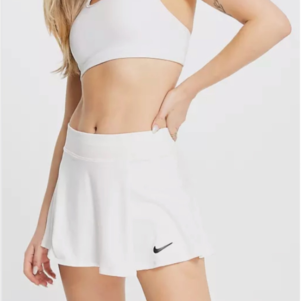 White Nike Dri fit Pleated Tennis Skirt Skort